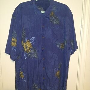 Tommy Bahama 100% Silk Floral Short Sleeve Hawaiian Shirt Men's sz XXL